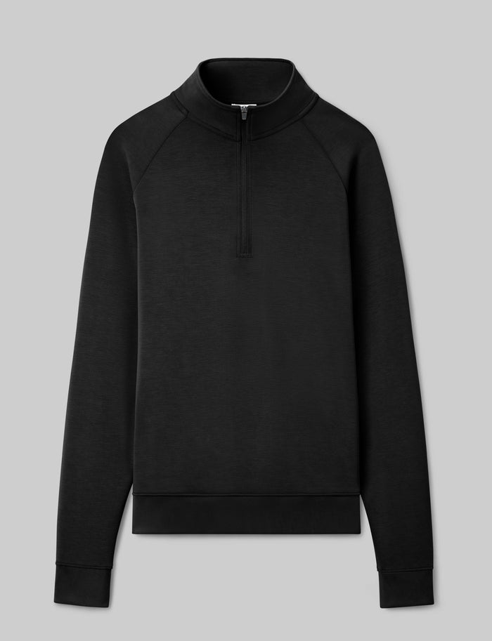 Luxe Traveler Knit Quarter Zip::Black::Swatch