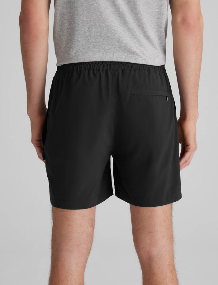 Luxe Traveler Woven Short::Black