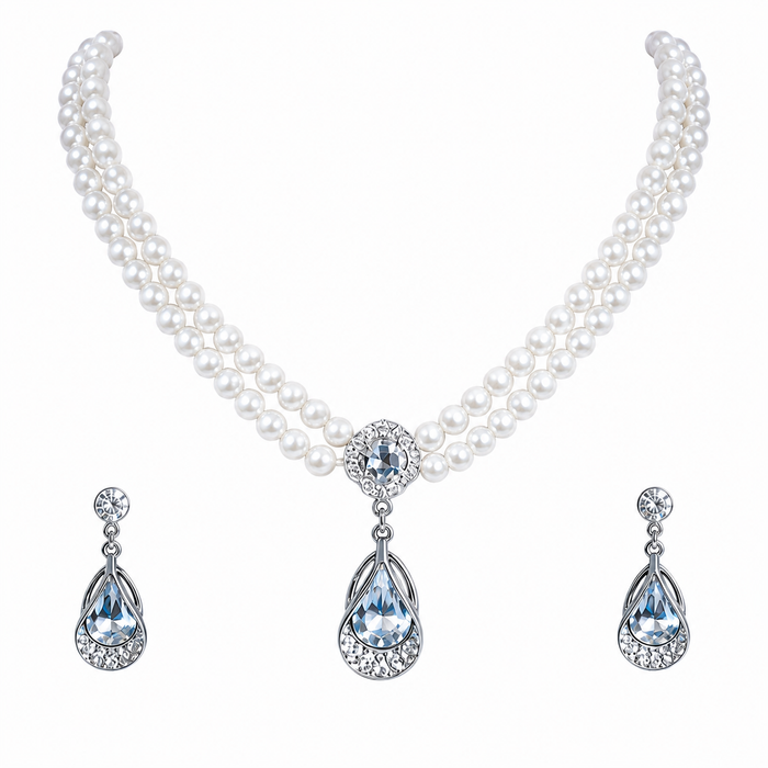 Luxury Pearl Necklace &amp; Earrings Set