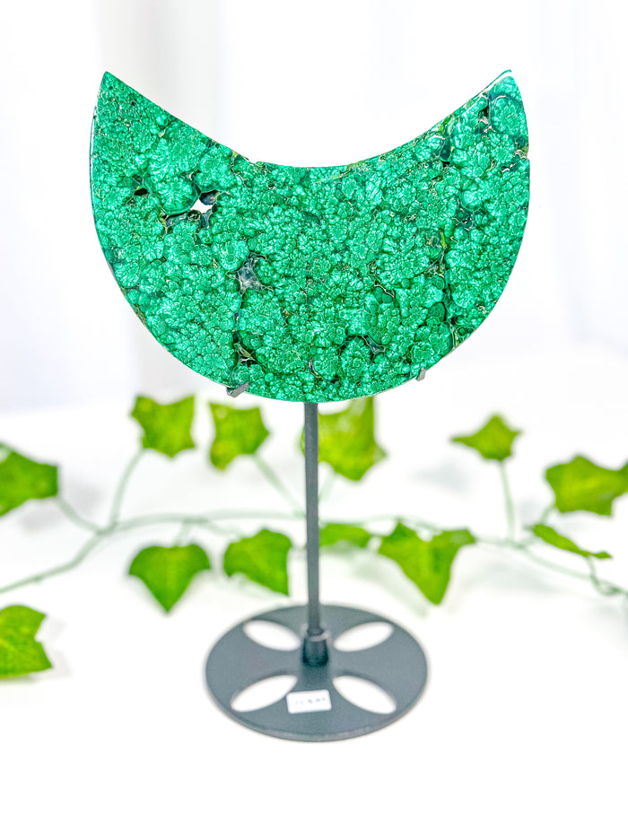 Malachite Moon on Stand (112M)