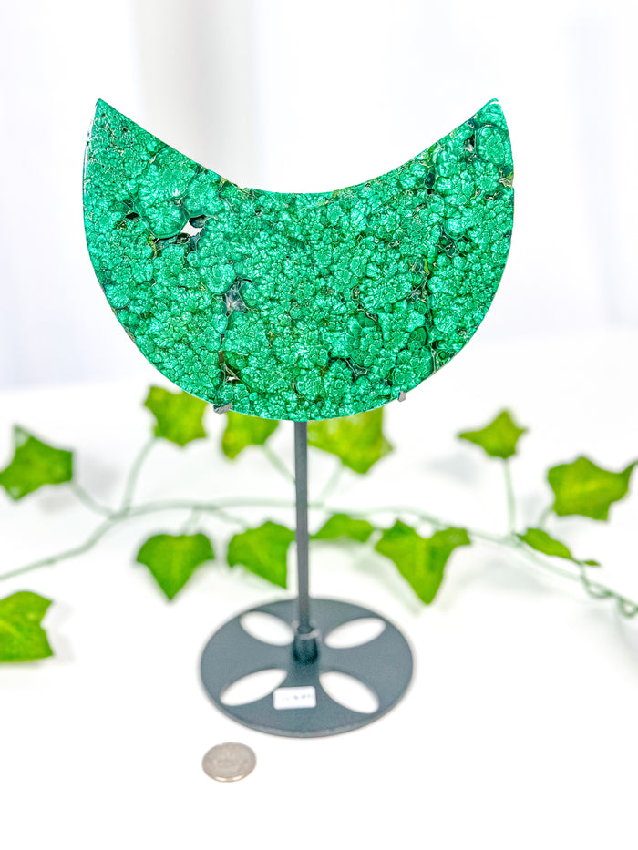 Malachite Moon on Stand (112M)