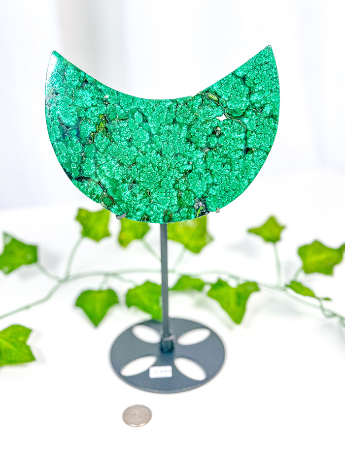 Malachite Moon on Stand (112M)