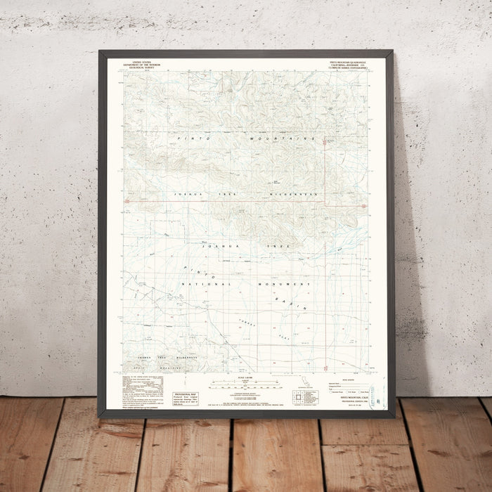 Map of Joshua Tree National Park, California by USGS, 1986 – Pinto Mountain & Pinto Basin