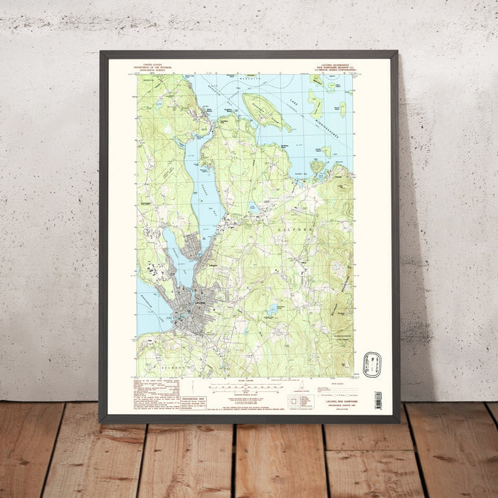 Map of Laconia, New Hampshire, 1987 by USGS – Lake Winnipesaukee, Gilford & Weirs Beach