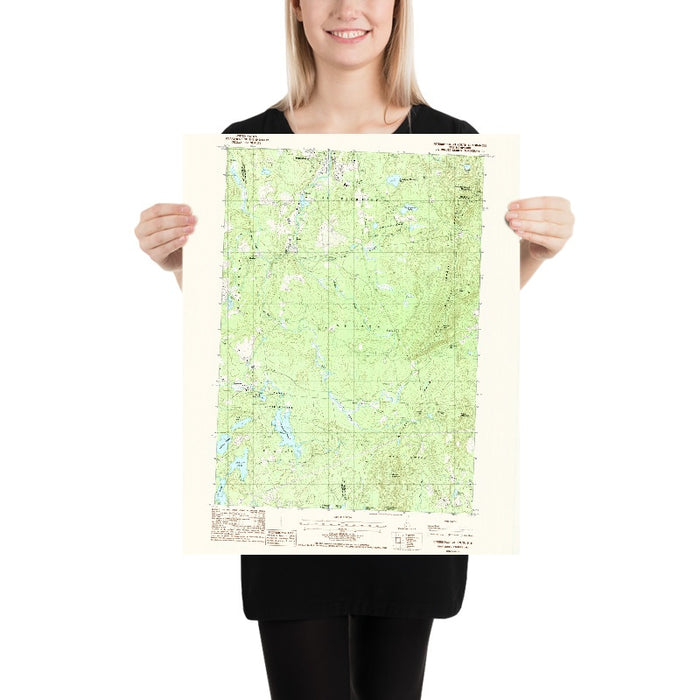 Map of Peterborough, New Hampshire by USGS, 1987 – Mount Monadnock & Nubanusit Lake