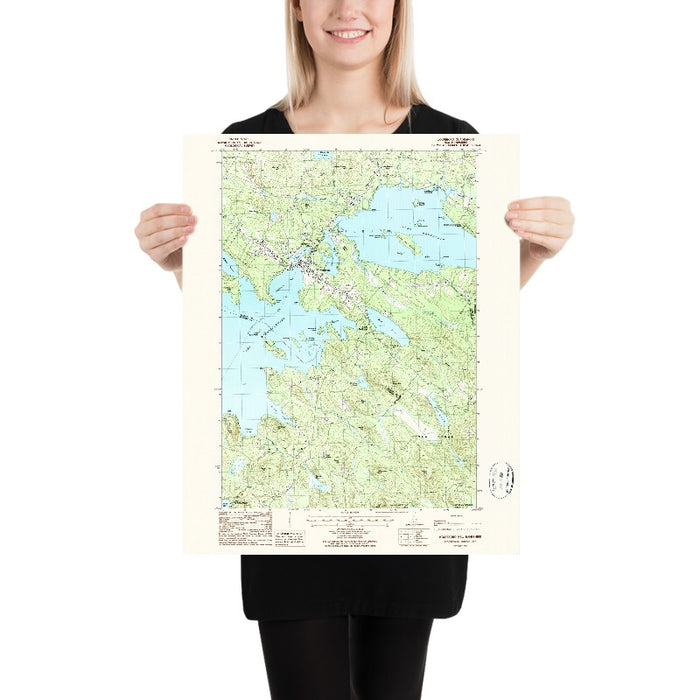 Map of Wolfeboro, New Hampshire by USGS, 1987 – Lake Wentworth, Tuftonboro & Crescent Lake