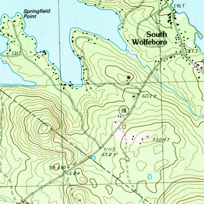 Map of Wolfeboro, New Hampshire by USGS, 1987 – Lake Wentworth, Tuftonboro & Crescent Lake