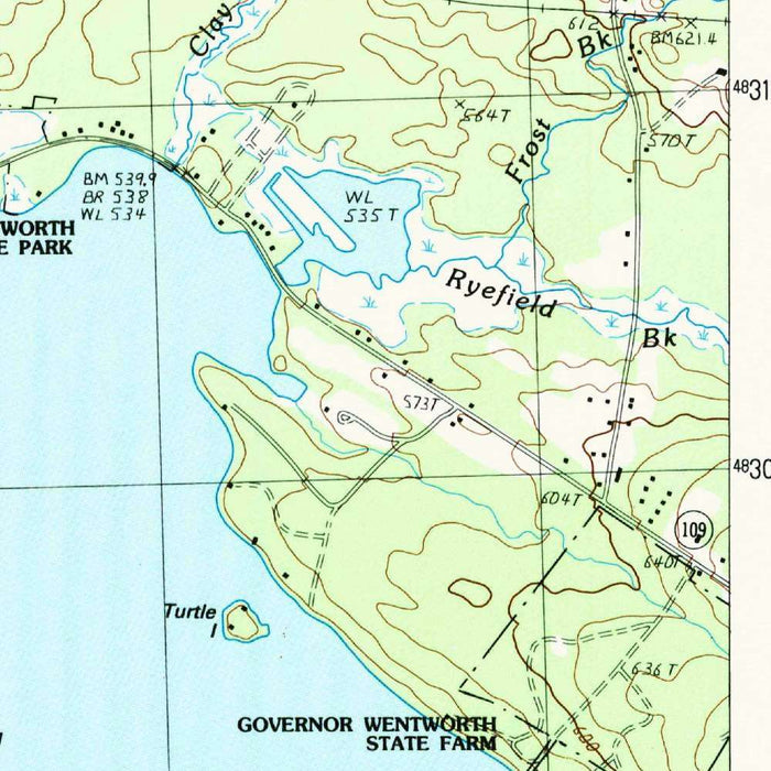 Map of Wolfeboro, New Hampshire by USGS, 1987 – Lake Wentworth, Tuftonboro & Crescent Lake