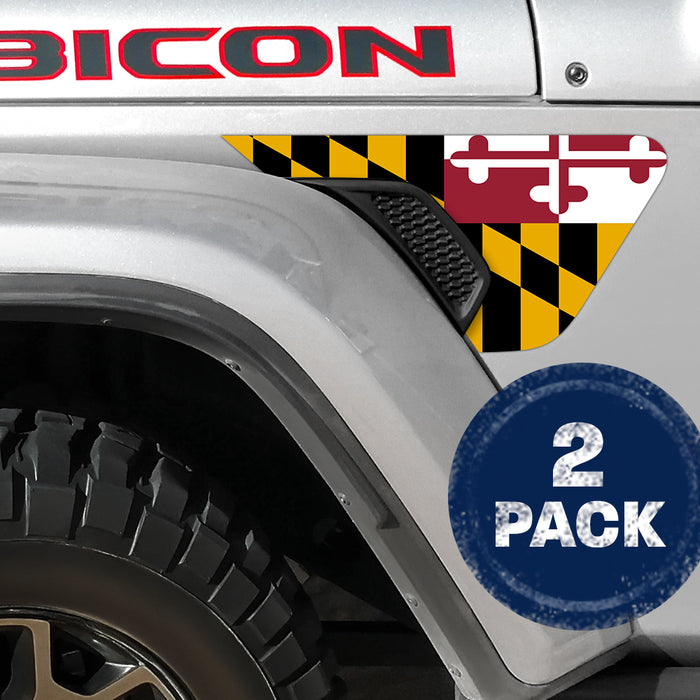 Maryland State Flag 2pc Vinyl Fender Decal