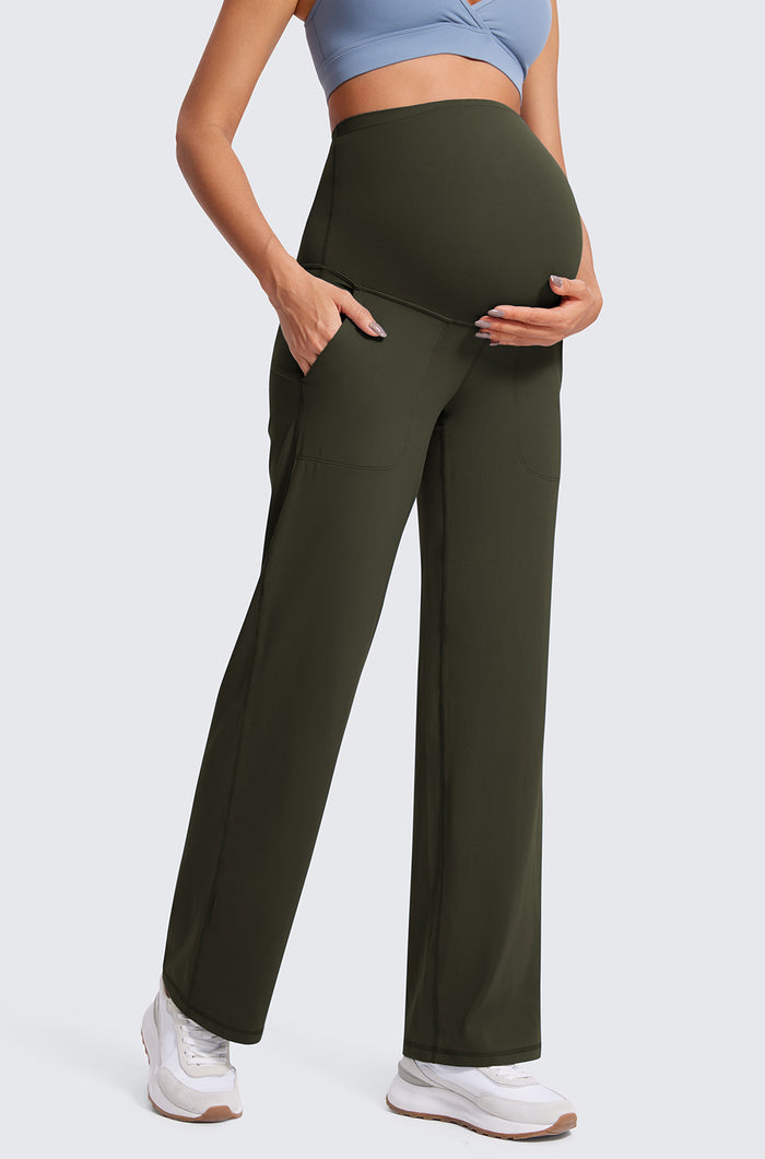 Maternity Wide Leg Pants with Pockets 31.5"