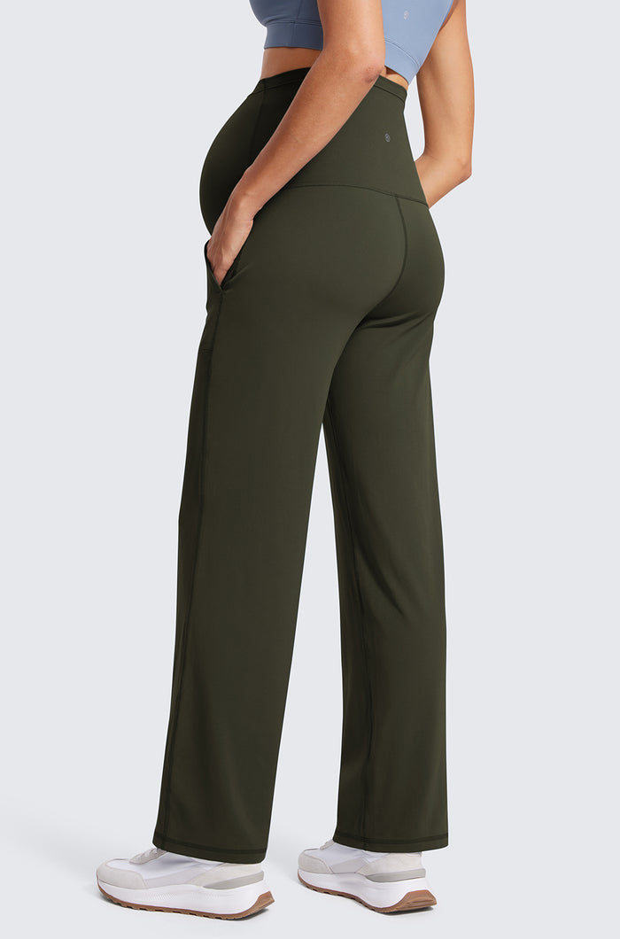 Maternity Wide Leg Pants with Pockets 31.5"