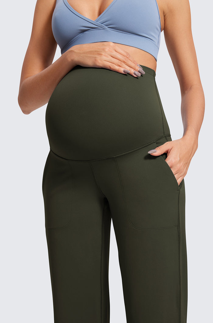 Maternity Wide Leg Pants with Pockets 31.5"