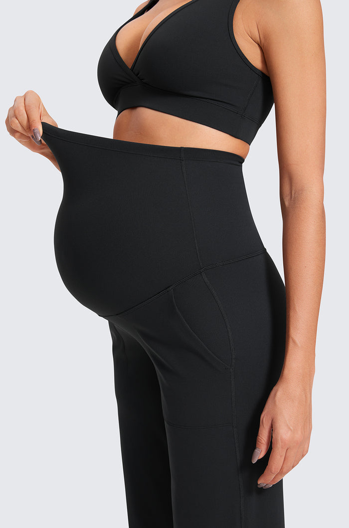 Maternity Wide Leg Pants with Pockets 31.5"