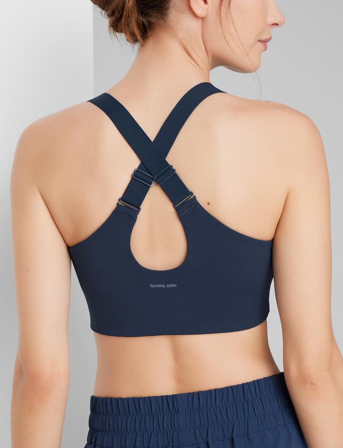 OLD::Medium Impact Adjustable Sports Bra::Dress Blues