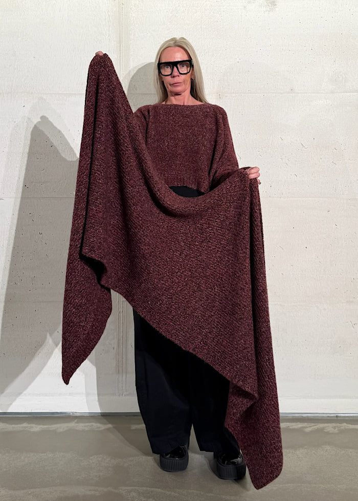 MÉLANGE KNITTED SCARF *BRONZE MELANGE* (Shown in LAVA MELANGE)