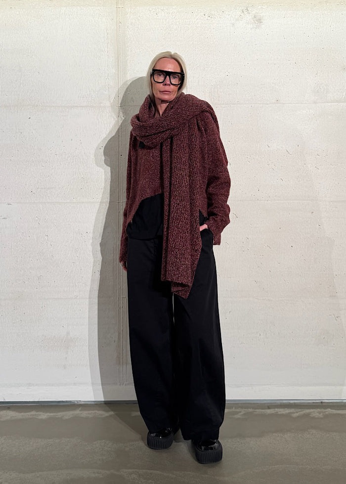 MÉLANGE KNITTED SCARF *BRONZE MELANGE* (Shown in LAVA MELANGE)