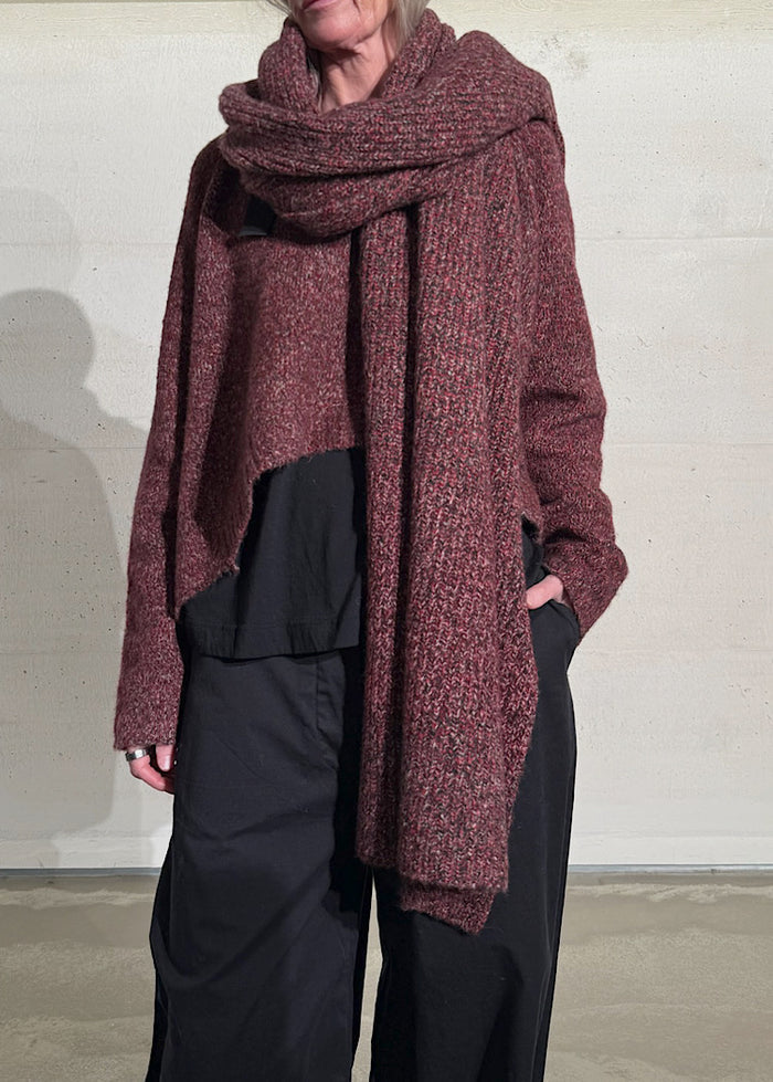 MÉLANGE KNITTED SCARF *BRONZE MELANGE* (Shown in LAVA MELANGE)