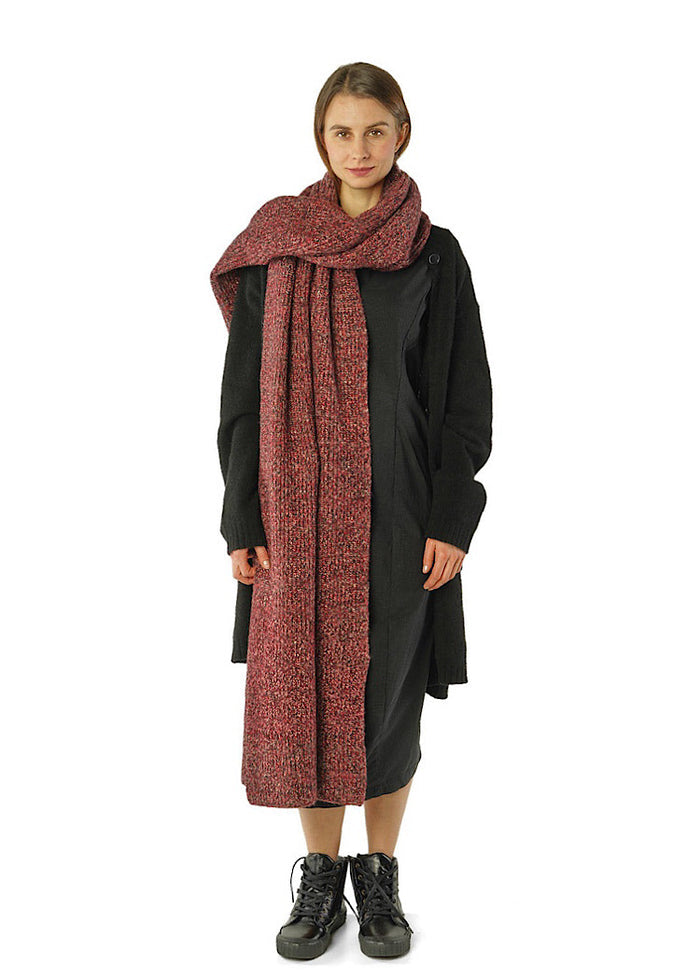 MÉLANGE KNITTED SCARF *BRONZE MELANGE* (Shown in LAVA MELANGE)
