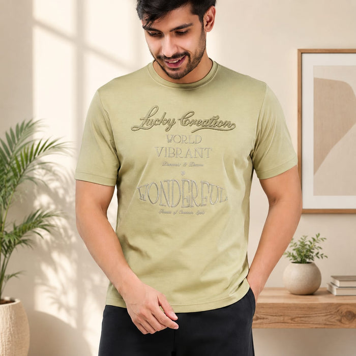 MENOLOGY Men's Round Neck Half Sleeve Graphic T-Shirt | HOLISTIC Collection | Imported Canvas Fabric | Regular Fit - ANS Billion