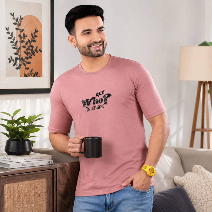 GRIEZ.MAN Men's Oversized Drop Shoulder Graphic Printed T-Shirt | Cotton Looper Fabric | Round Neck Half Sleeve | Canvas Print Style | Casual Streetwear - ANS Billion