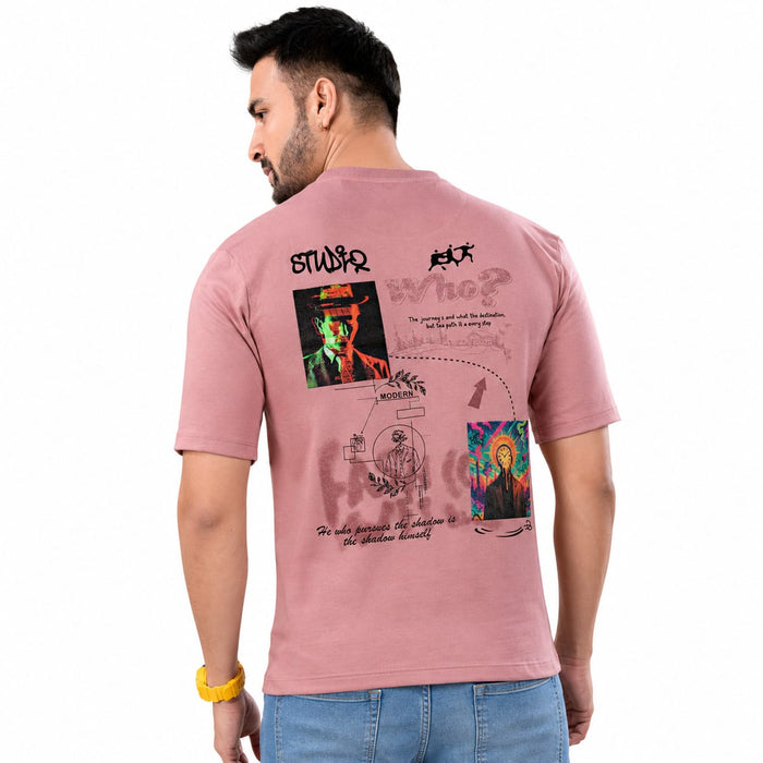 GRIEZ.MAN Men's Oversized Drop Shoulder Graphic Printed T-Shirt | Cotton Looper Fabric | Round Neck Half Sleeve | Canvas Print Style | Casual Streetwear - ANS Billion