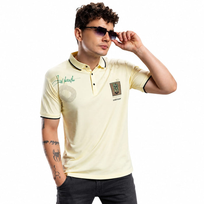 Men's Fancy Print Polo T-Shirt | Imported Tencel Lycra Fabric | Half Sleeve Collar T-Shirt | Soft Stretch Casual Wear - ANS Billion