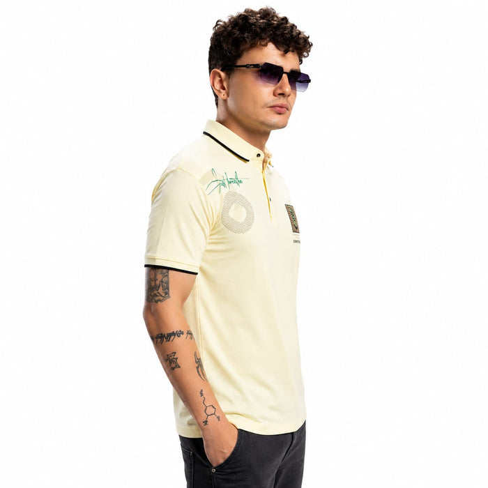 Men's Fancy Print Polo T-Shirt | Imported Tencel Lycra Fabric | Half Sleeve Collar T-Shirt | Soft Stretch Casual Wear - ANS Billion