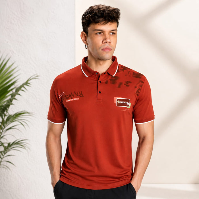 Men's Printed Polo T-Shirt | Fancy Collar Half Sleeve | Imported Tencel Lycra Fabric | Soft Stretch Casual Wear - ANS Billion