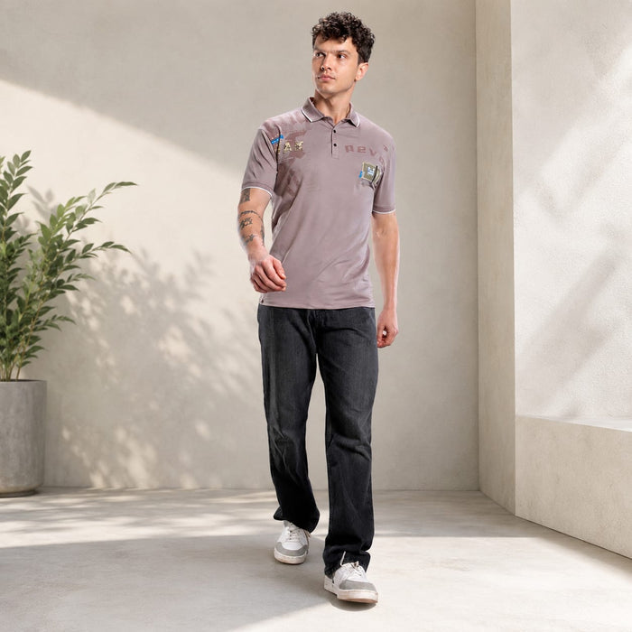 Men's Printed Polo T-Shirt | Fancy Collar Half Sleeve | Imported Tencel Lycra Fabric | Regular Fit | Casual Wear