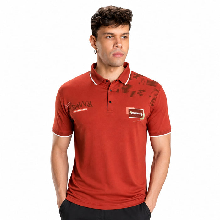 Men's Printed Polo T-Shirt | Fancy Collar Half Sleeve | Imported Tencel Lycra Fabric | Soft Stretch Casual Wear - ANS Billion