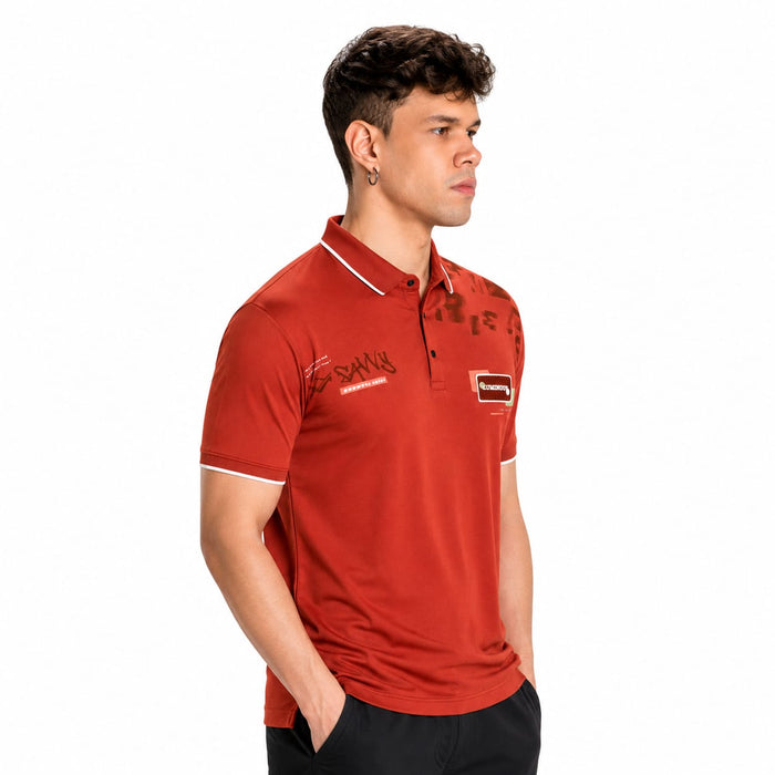 Men's Printed Polo T-Shirt | Fancy Collar Half Sleeve | Imported Tencel Lycra Fabric | Soft Stretch Casual Wear - ANS Billion