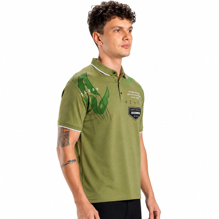 Men's Printed Polo T-Shirt | Fancy Print Half Sleeve Collar T-Shirt | Imported Tencel Lycra Fabric | Casual & Regular Fit