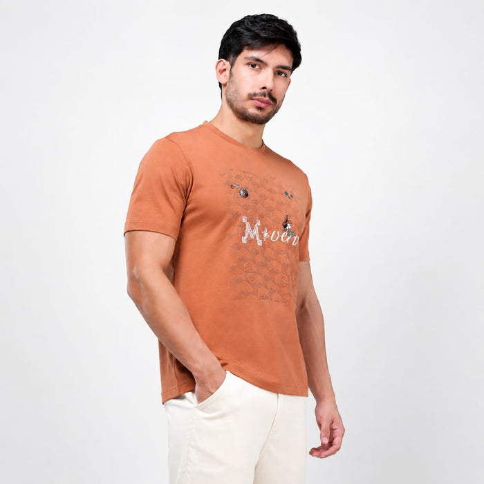 Men's Printed T-Shirt Rust