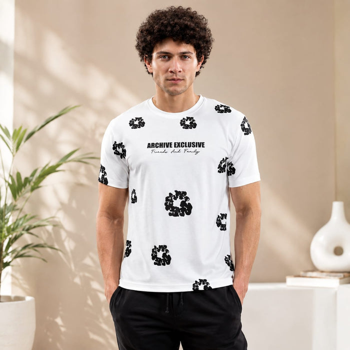 Men's Round Neck Printed T-Shirt | Premium Tencil Lycra | Casual Streetwear