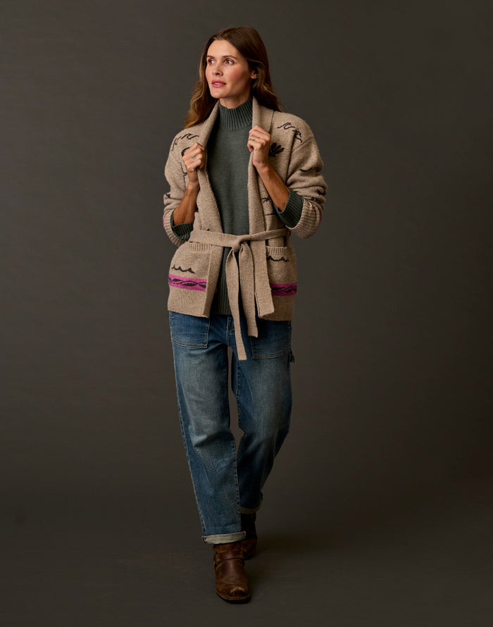 Mesa Wrap Cardigan: Barley