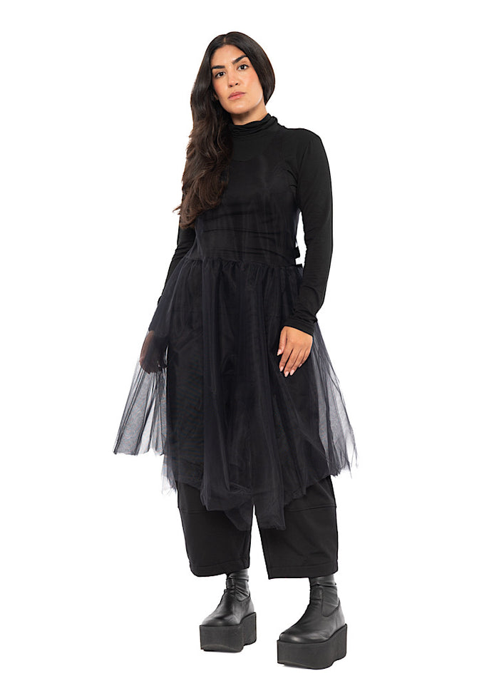 MESH OVERLAY DRESS