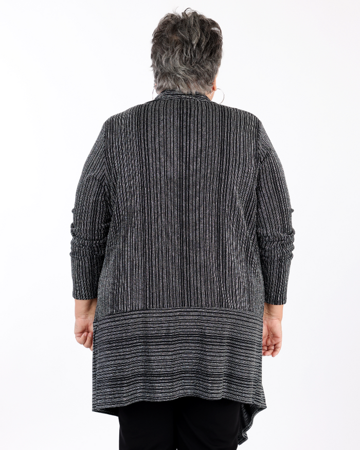 Metallic Open Front Cardigan  - Joseph Ribkoff