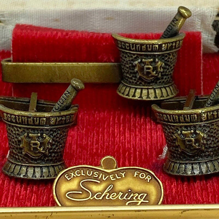 Midcentury Medical Jewelry Set - Cufflinks and Tiebar at Duckwells