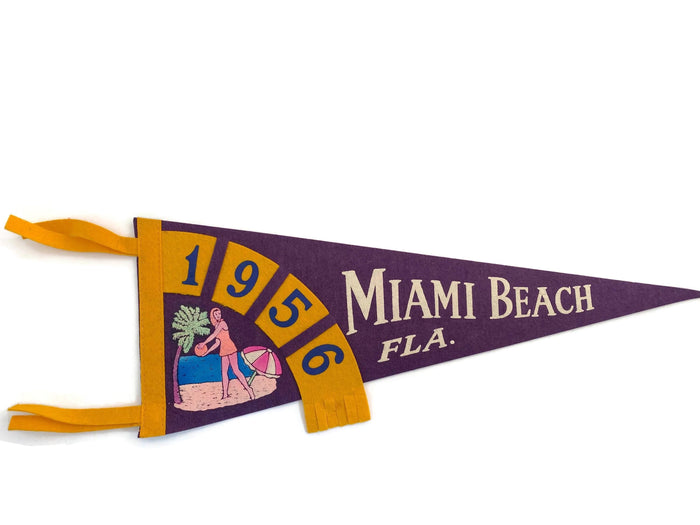 Midcentury Miami Beach Florida Pennant at Duckwells
