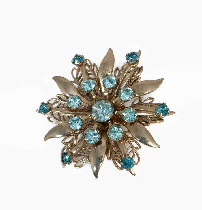Midcentury Rhinestone Pin Brooch at Duckwells