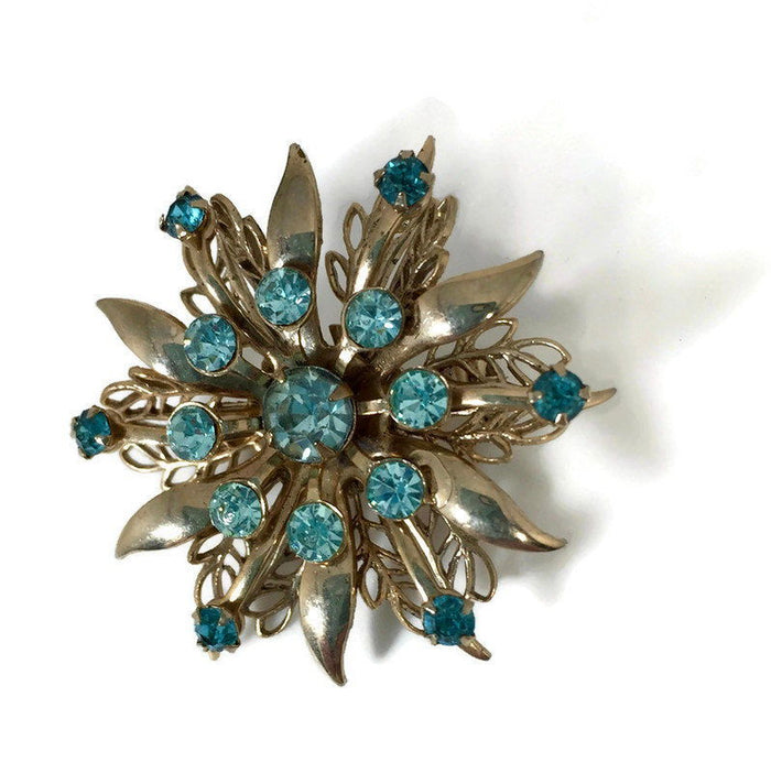 Midcentury Rhinestone Pin Brooch at Duckwells