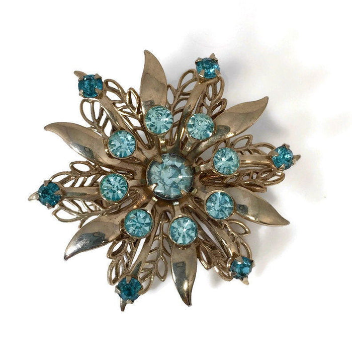 Midcentury Rhinestone Pin Brooch at Duckwells