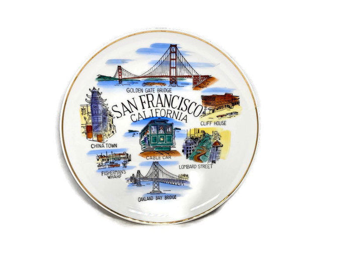 Midcentury San Francisco Souvenir Wall Plate at Duckwells