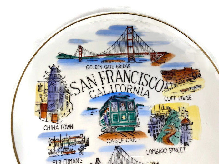 Midcentury San Francisco Souvenir Wall Plate at Duckwells