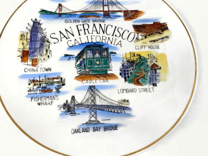 Midcentury San Francisco Souvenir Wall Plate at Duckwells
