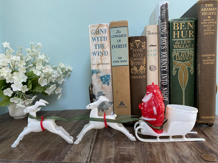 Midcentury Santa Claus and his Reindeer by Rosbro, Providence RI