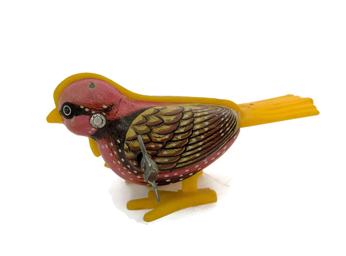 Midcentury Wind Up Toy Bird by Mikuni Made in Japan at Duckwells