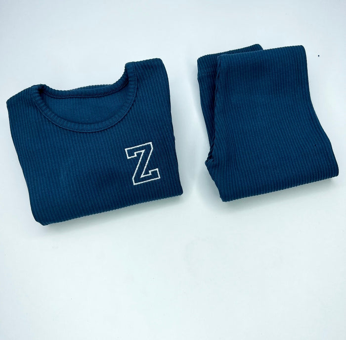 Midnight Blue Ribbed Tracksuit