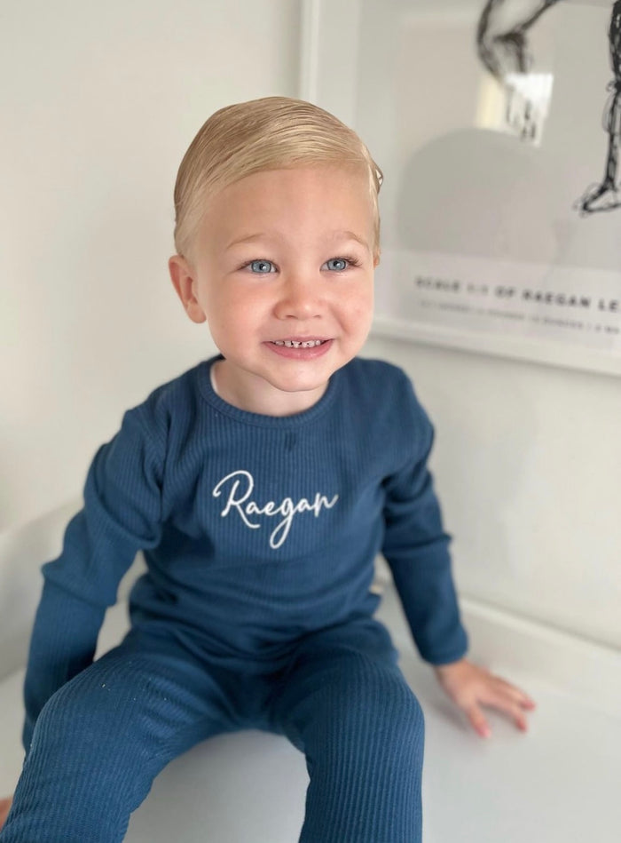 Midnight Blue Ribbed Tracksuit