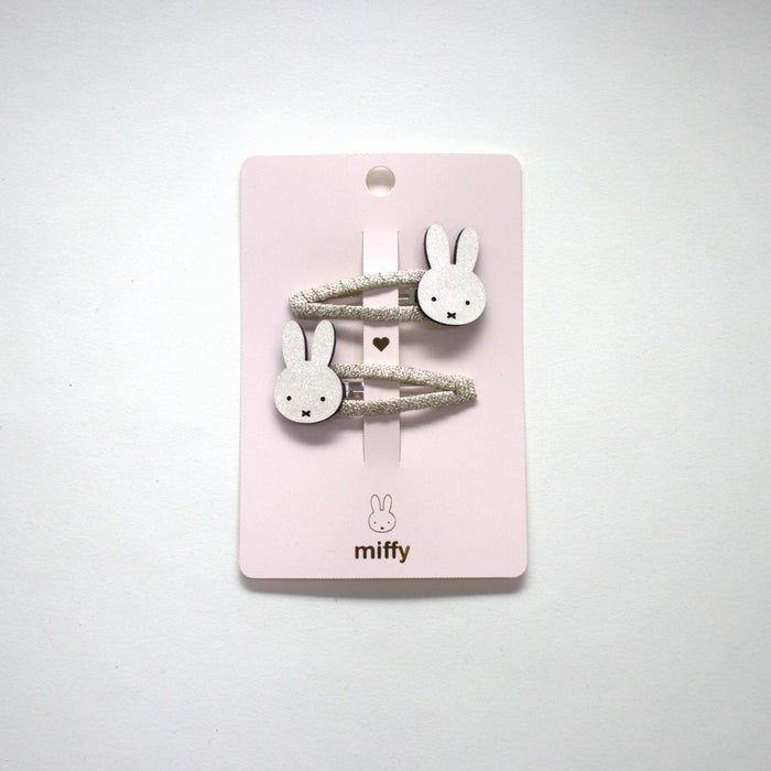 Miffy White Hair Clip Duo